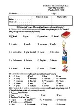 Đề kiểm tra thử học kỳ I môn Tiếng Anh 4 - Năm học 2015-2016